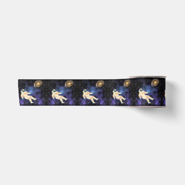 Space Galaxy with Astronaut Satin Ribbon (Front)