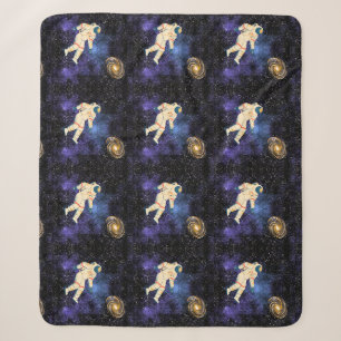 Space Galaxy with Astronaut Sherpa Blanket