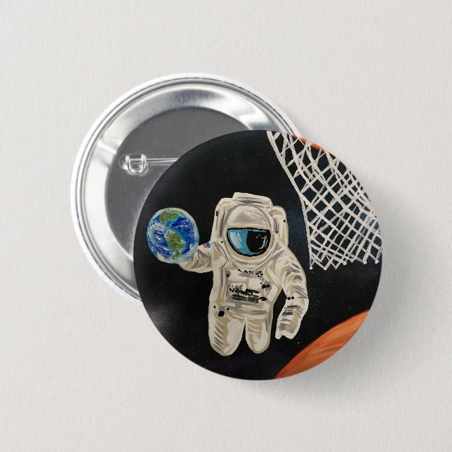 Space Games 6 Cm Round Badge (Front & Back)