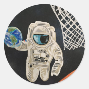 Space Games Classic Round Sticker