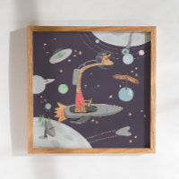 Space giraffe for baby boy. Animal kids nursery