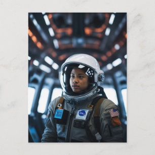 Space Girl Astronaut v7 Postcard