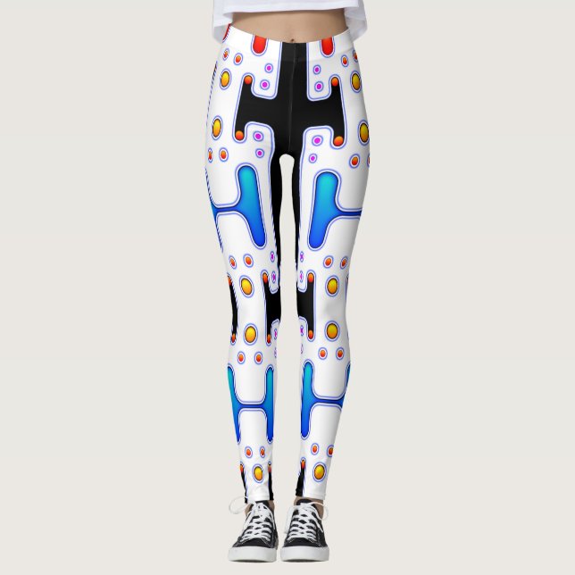Space Girl Mechanical Android Futuristic Robot Leggings (Front)