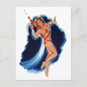 Space girl postcard