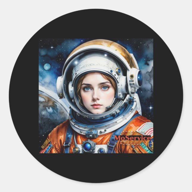 Space Girl Sticker  (Front)