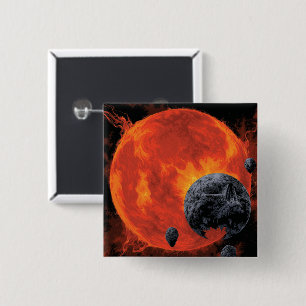Space Graveyard Skull Halloween Galaxy of Horrors 15 Cm Square Badge