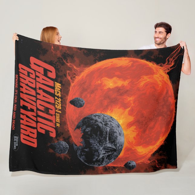 Space Graveyard Skull Halloween Galaxy of Horrors Fleece Blanket (In Situ)