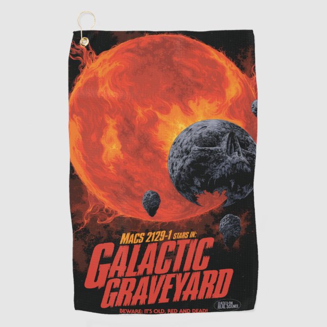 Space Graveyard Skull Halloween Galaxy of Horrors Golf Towel (Front)