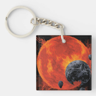 Space Graveyard Skull Halloween Galaxy of Horrors Key Ring