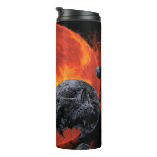 Space Graveyard Skull Halloween Galaxy of Horrors Thermal Tumbler