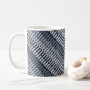 Space Grey Contemporary Abstract Stripe Pattern Coffee Mug