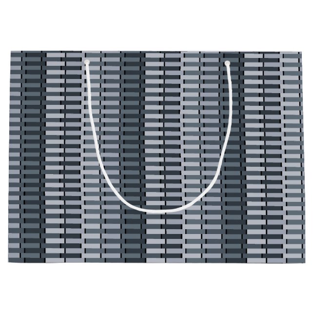 Space Grey Contemporary Abstract Stripe Pattern Large Gift Bag (Front)