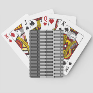 Space Grey Contemporary Abstract Stripe Pattern Playing Cards