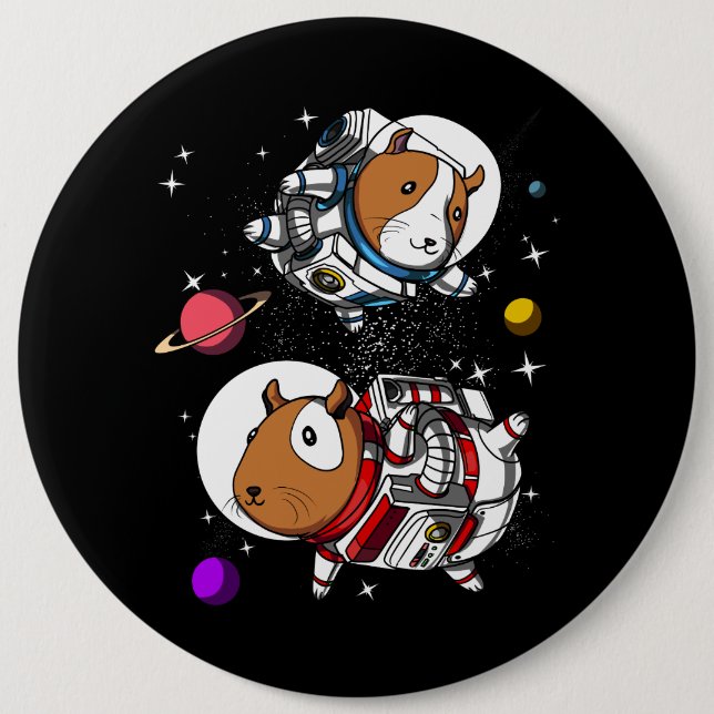Space Guinea Pigs Astronauts Cosmic Cavy Pet 6 Cm Round Badge (Front)