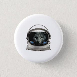 Space Helmet Astronaut Cat 3 Cm Round Badge