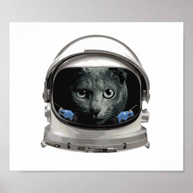 Space Helmet Astronaut Cat Poster (Front)