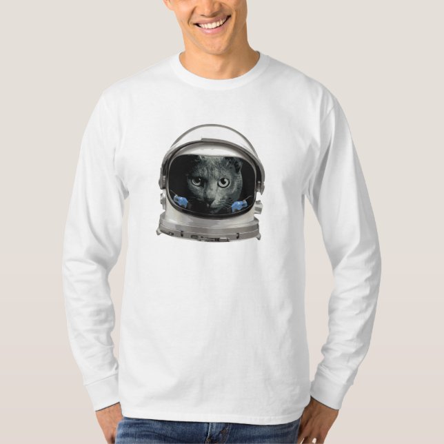 Space Helmet Astronaut Cat T-Shirt (Front)