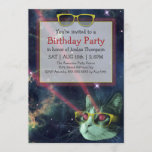 Space Hipster Cat Birthday Invitation<br><div class="desc">cat  animal invitation invitations , 
energy  ray laser  cosmic, 
  space  galaxy cosmos  universe, 
  sunglasses  kitten kitty   beautiful ,  
  cool   glasses  pet fashion, 
  funny  cute  art hipster   , 
congratulation anniversary  greeting   card, 
  celebrate for celebration party , 
 birthday boy kids boys ,    
 cat  animal invitation invitations , </div>