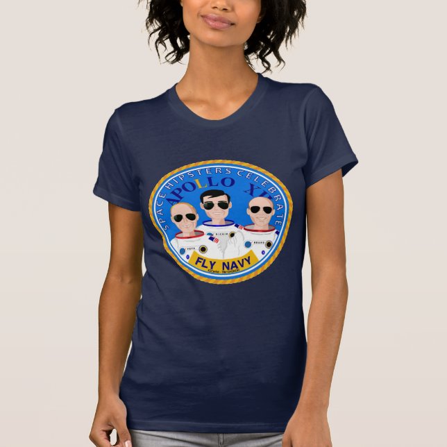 Space Hipsters Apollo 12 50th anniversary t-shirt (Front)