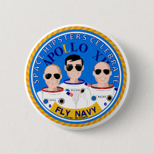 Space Hipsters Apollo 12 Anniversary Button