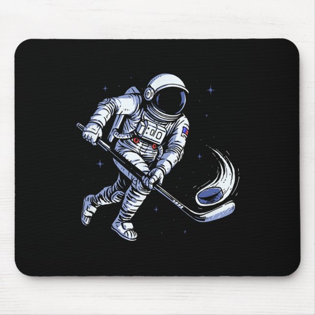 Space Hockey Astronaut Playing In Zero Gravity  Mouse Mat (Front)