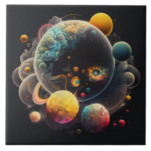 Space-Inspired Watercolor Tile