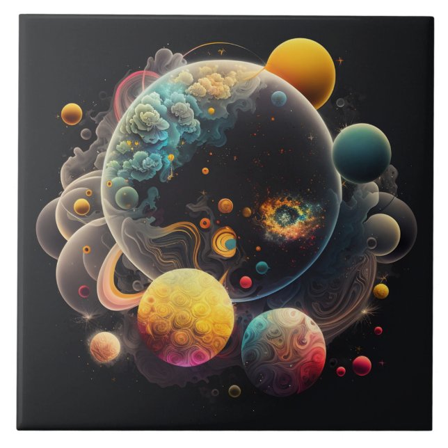 Space-Inspired Watercolor Tile (Front)