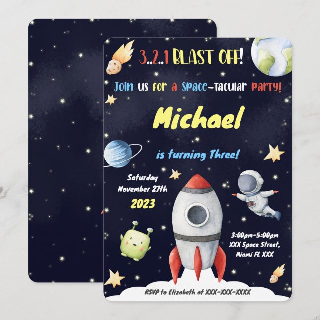 Space Invitations (Front/Back)