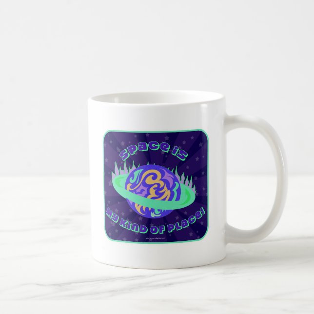 Space Is My Kind Of Place  Neon Cartoon Coffee Mug (Right)
