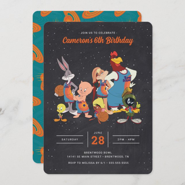 SPACE JAM: A NEW LEGACY™ Chalkboard Birthday Invitation (Front/Back)