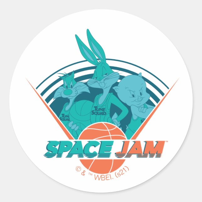 SPACE JAM: A NEW LEGACY™ | Retro Futuristic Team Classic Round Sticker (Front)