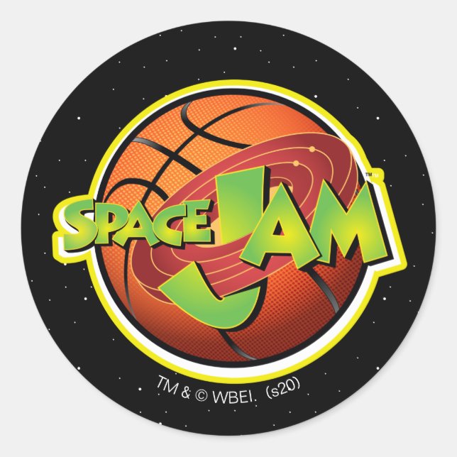 SPACE JAM™ Basketball Logo Classic Round Sticker (Front)