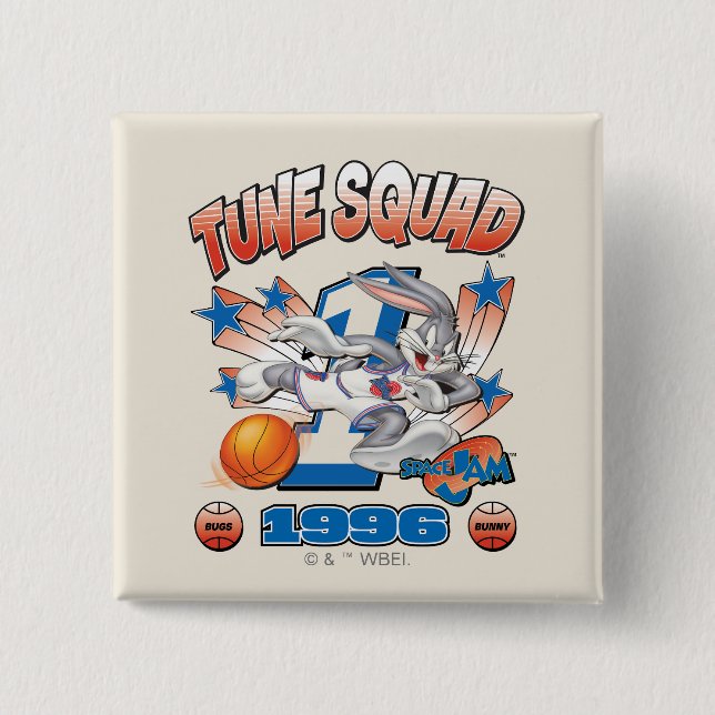 SPACE JAM™ BUGS BUNNY™ #1 Basketball Graphic 15 Cm Square Badge (Front)