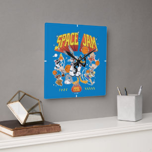 SPACE JAM™ TUNE SQUAD™ 1996 Graphic Square Wall Clock