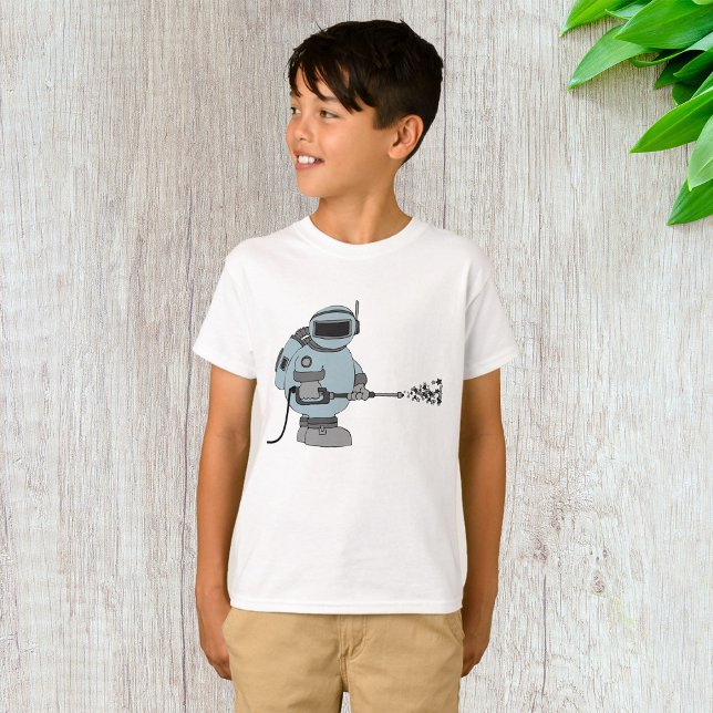 Space Janitor Spraying Stars Sci-Fi Astronaut  T-Shirt (Creator Uploaded)
