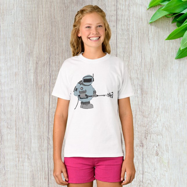 Space Janitor Spraying Stars Sci-Fi Astronaut  T-Shirt (Creator Uploaded)