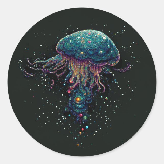 Space Jellyfish  Classic Round Sticker (Front)
