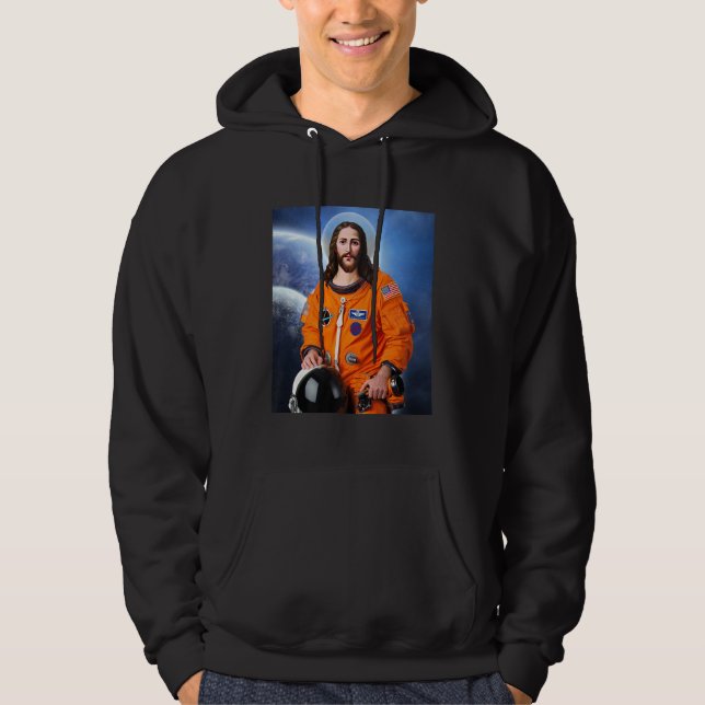 Space, Jesus Astronaut ,Atheist, Atheism, Science  Hoodie (Front)