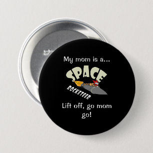 Space journey of a rocketeer 7.5 cm round badge