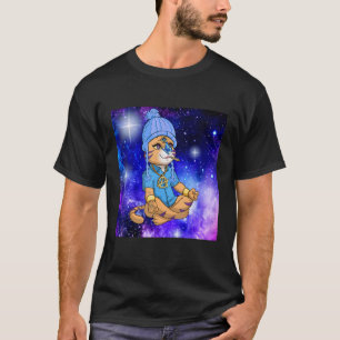 Space Karma Searching Yoga Cat T-Shirt
