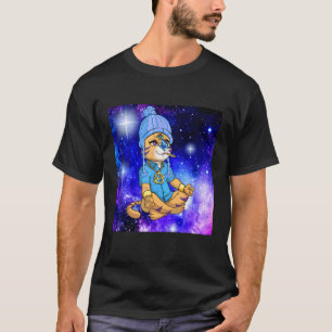 Space Karma Searching Yoga Cat T-Shirt