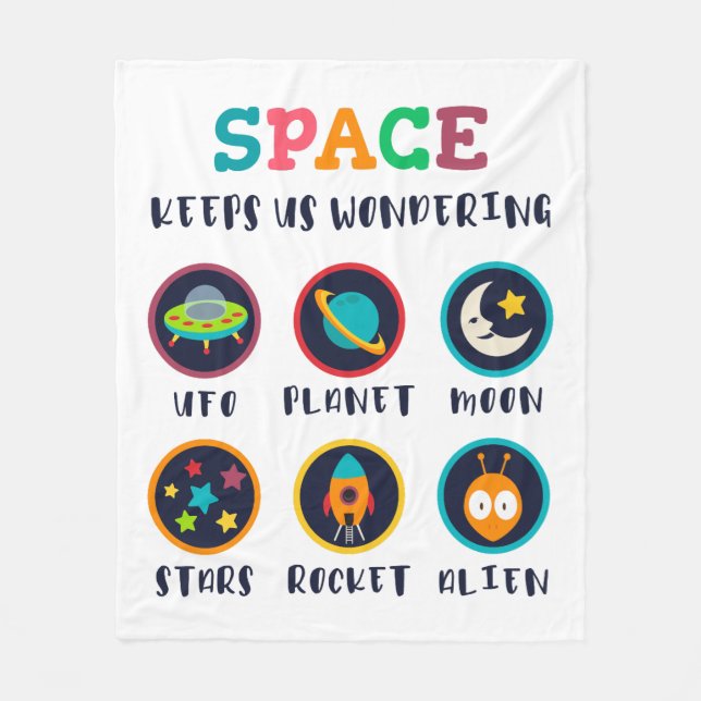 Space keeps us wondering fleece blanket (Front)