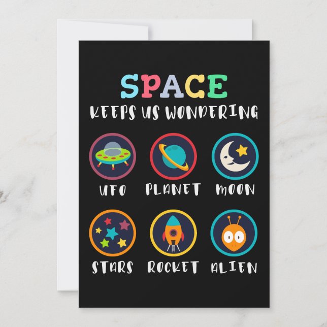 Space keeps us wondering invitation (Front)