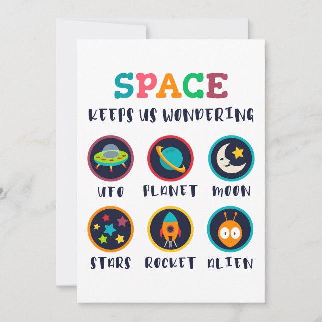 Space keeps us wondering invitation (Front)