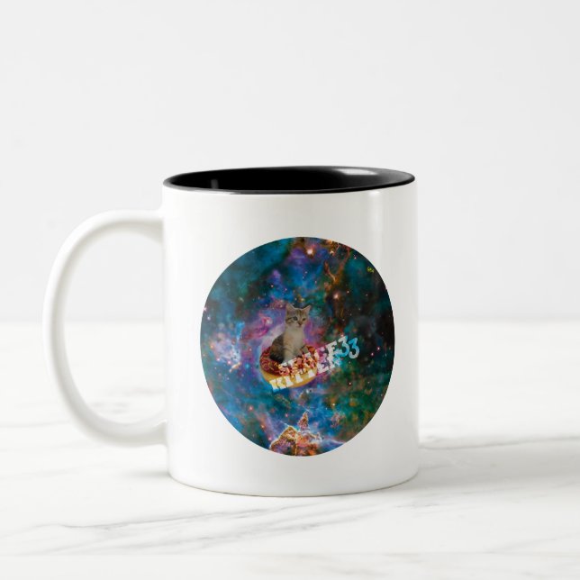 Space Kitten Merch Two-Tone Coffee Mug (Left)