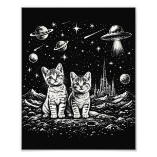 Space Kittens Cats in Cosmos Photo Print
