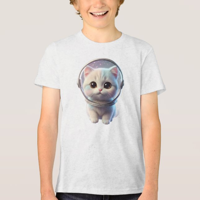 Space Kitty 3D Tri-Blend Shirt (Front)