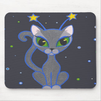 "space kitty" black mousepad