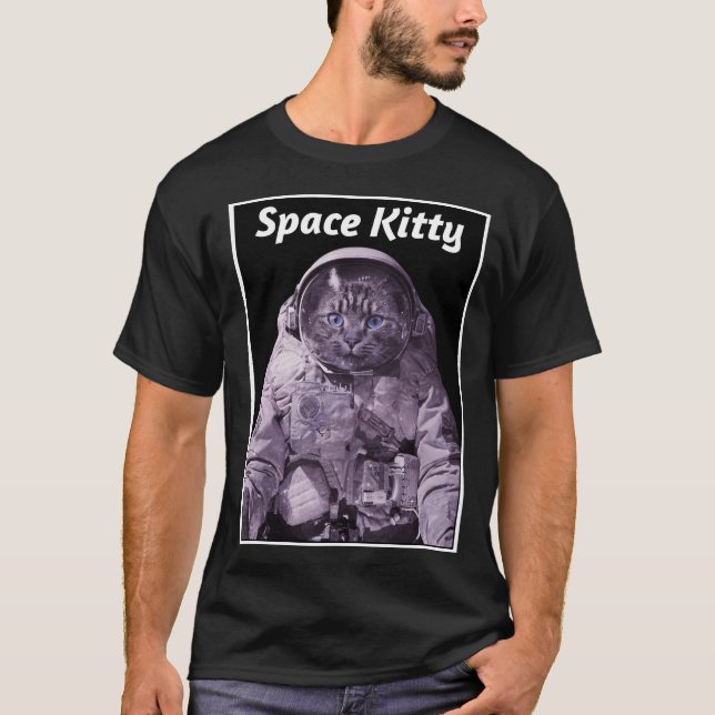 Space Kitty Outer Space Cat Astronaut Galaxy T-Shirt (Front)