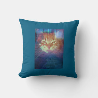 Space Kitty Says Read My Eyes Throw Pillow